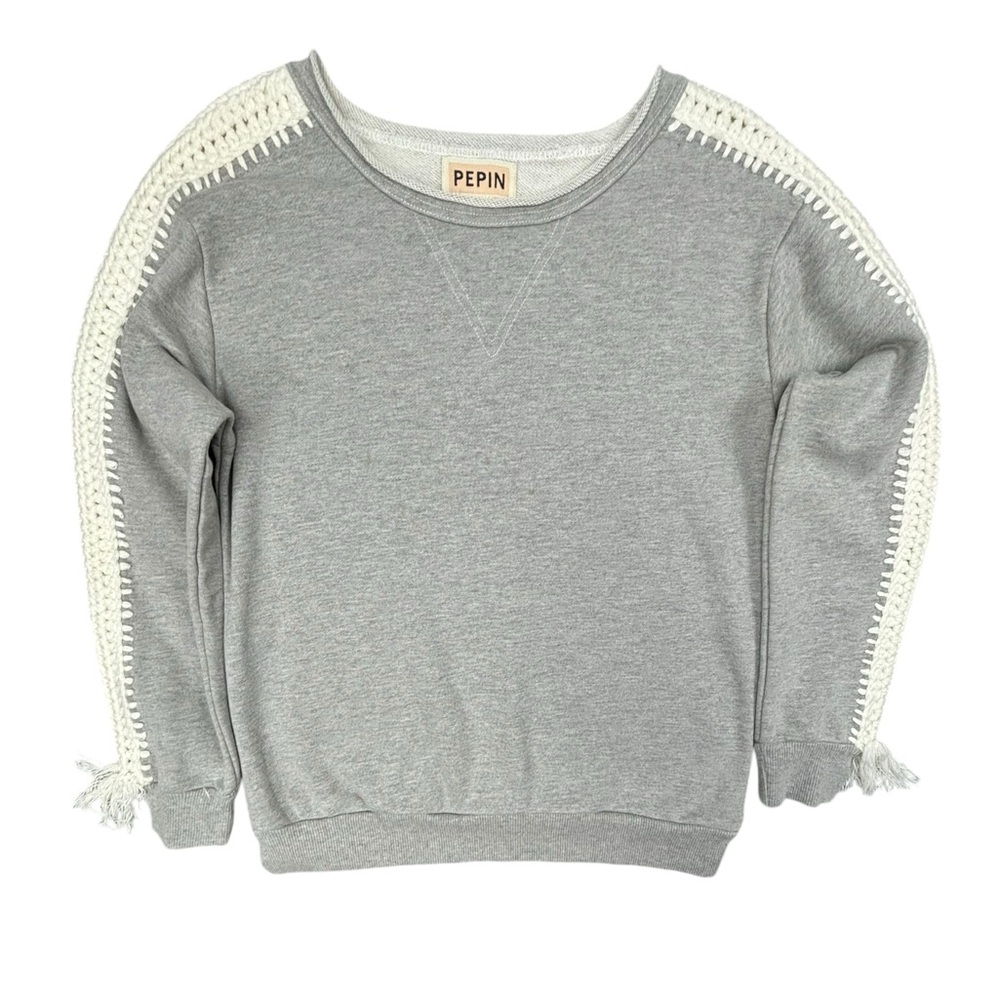Anthropologie Pepin- Rib knit sleeve Crewneck Sweatshirt-‎ Medium- Like New!!